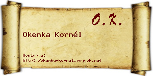 Okenka Kornél névjegykártya