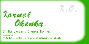 kornel okenka business card